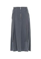 Bayan Gri Fermuarlı Midi Etek ( TENCEL™ )