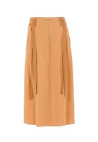 Bayan Bej Fermuarlı Midi Etek ( TENCEL™ )