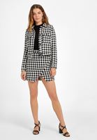 Women Mixed Asymmetric Tweed Skirt