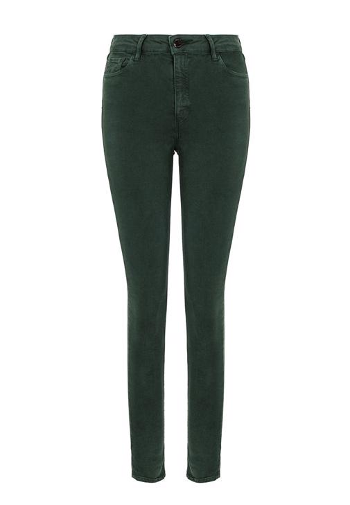 Yüksek Bel Pantolon ve Tek Omuz Crop Top Kombini
