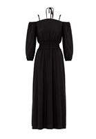 Women Black Off-Shoulder Long Dress