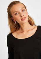 Women Black Asymmetric Crop Blouse