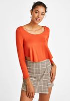 Women Pink Asymmetric Crop Blouse