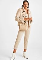 Women Cream Asymmetric Crop Blouse