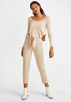 Women Cream Asymmetric Crop Blouse