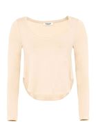 Women Cream Asymmetric Crop Blouse