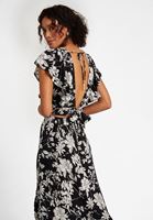 Women Black Floral Crop Blouse
