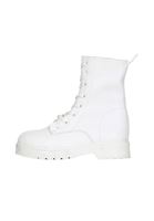 Women White Lace-up Boots