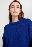 Bayan Mavi Oversize Triko Kazak