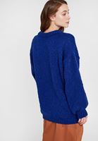 Bayan Mavi Oversize Triko Kazak