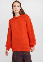 Bayan Turuncu Oversize Triko Kazak