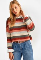 Çizgili Triko Kazak ve Slouchy Jean Kombini