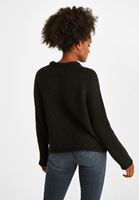 Bayan Siyah Zero-Neck Crop Triko