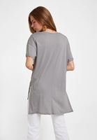 Bayan Gri V Yaka Oversize Tişört ( MODAL )