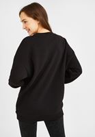 Bayan Siyah Oversize Sweatshirt