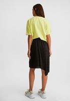 Women Black Asymetric Midi Skirt