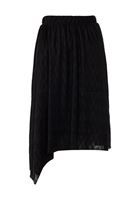 Women Black Asymetric Midi Skirt