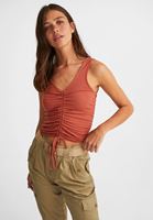 Women Brown Textured V-Neck Top