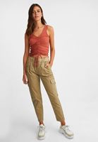 Women Brown Textured V-Neck Top