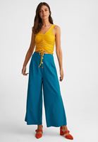 Women Yellow Textured V-Neck Top