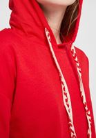Bayan Kırmızı Kapüşonlu Kısa Sweatshirt
