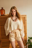 Women Beige Lace Top