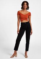 Bayan Kahverengi Dikişsiz Crop Top