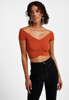Bayan Kahverengi Dikişsiz Crop Top