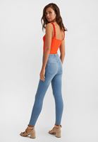 Bayan Mavi Yüksek Bel Dar Paça Skinny Pantolon