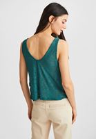 Women Green Jacquard Blouse with Ruffles