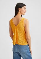 Women Yellow Jacquard Blouse with Ruffles