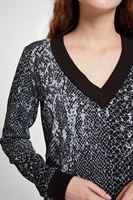 Bayan Çok Renkli Yılan Derisi Desen Sweatshirt