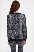 Bayan Çok Renkli Yılan Derisi Desen Sweatshirt