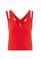 Women Red Sleeveless Crop Top