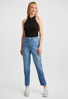 Bayan Mavi Yüksek Bel Mom Jeans