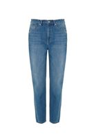 Bayan Mavi Yüksek Bel Mom Jeans