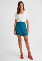 Women Blue Mini Skirt with Fringes