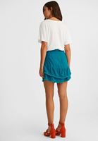 Women Blue Mini Skirt with Fringes