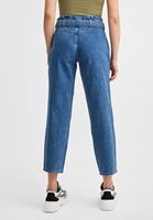 Women Blue High-Waist Belted Jeans