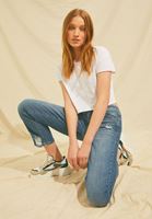 Bayan Mavi Crop Straight Denim