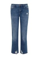 Bayan Mavi Crop Straight Denim