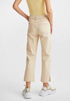 Bayan Krem Yüksek Bel Crop Straight Jean