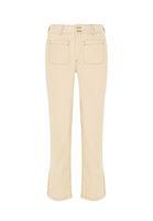 Bayan Krem Yüksek Bel Crop Straight Jean