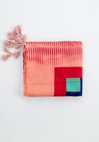 Women Pink Block Colored Scarf