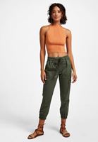 Bayan Turuncu Halter Yaka Dikişsiz Crop Top 