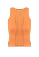 Bayan Turuncu Halter Yaka Dikişsiz Crop Top 