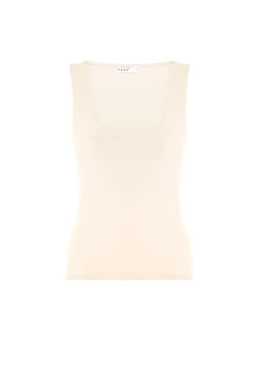 Cream Square Neck Tank Top Online Shopping | OXXOSHOP