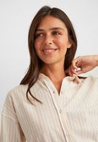 Women Brown Striped Cotton Shirt