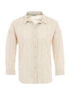 Women Brown Striped Cotton Shirt