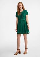Women Green Embroidery Mini Dress